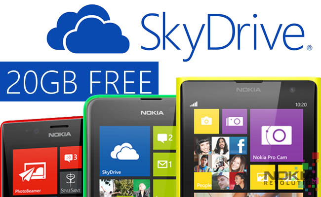 skydrive 20gb free with windows phone