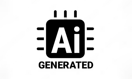 AI generated text in black and white