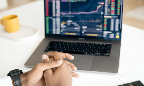 Price-graph-in-laptop-with-man-hands