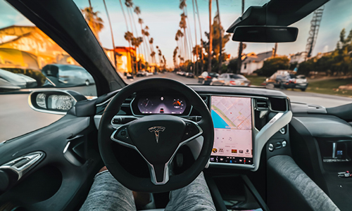 Person-inside-TESLA-car