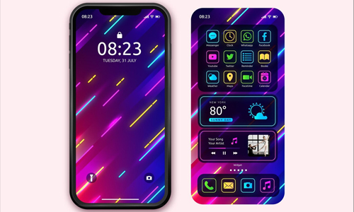 home screen template for smartphone