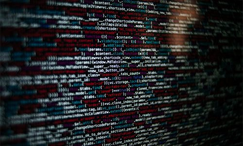 Code on the screen