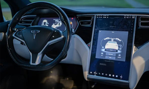 Inside TESLA taxi