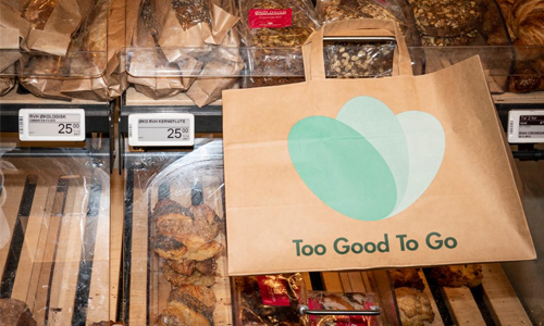 Paper bag with the words Too Good to Go