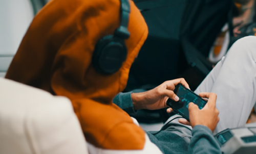 player wearing hd set 