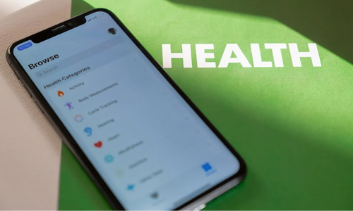 health features on a mobile display