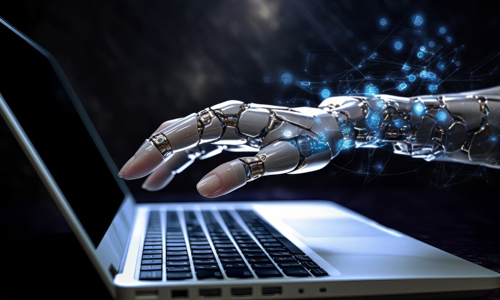 AI-hand-in-laptop