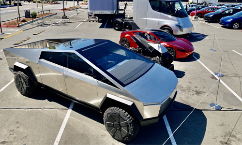 Cybertruck on parking lot