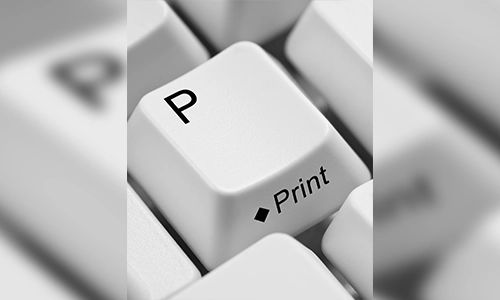 Close-up image of Computer keyboard highlighting P Print Key