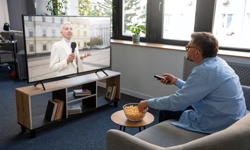 Smart TV displaying streaming content after improving performance