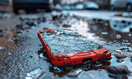 Scene showing common myths about waterproof and water-resistant phones. 